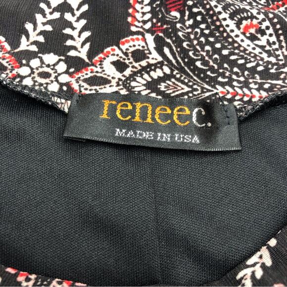 Reneec Flare A LIne Brown Orange Cream Paisley Skirt Fully Lined Banded Waist - Picture 9 of 16